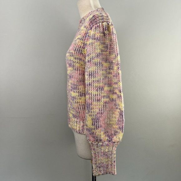 NWT ALL IN FAVOR Pink Purple Yellow Pastel Turtle Neck Sweater (S) - Picture 4 of 8